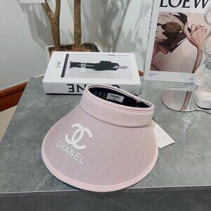Chanel Pastel Pink Logo Sun Visor